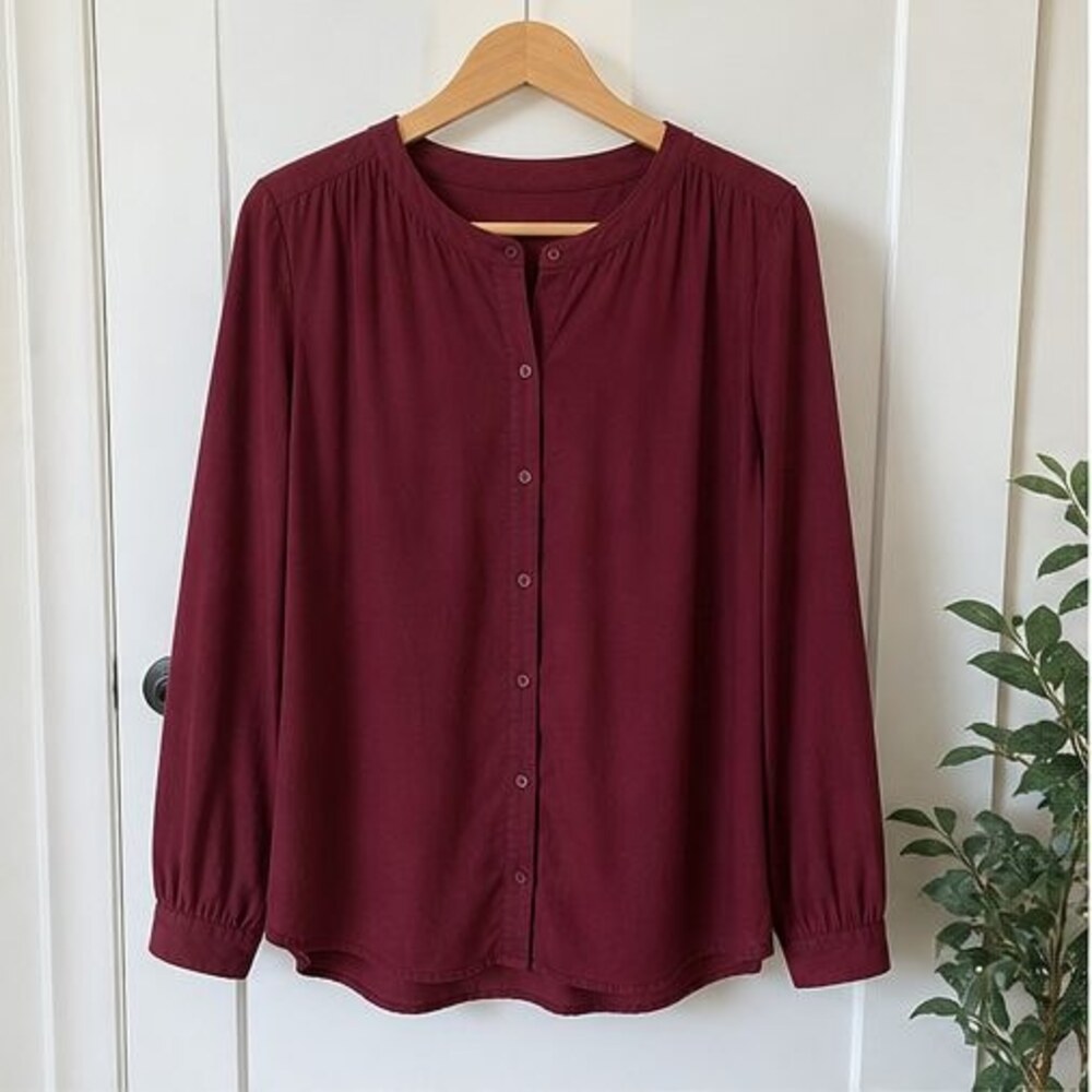 Burgundy Peplum Top